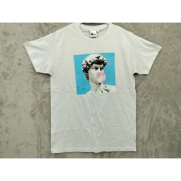 Graphic T-Shirt Size Large Color White David popping a gum - Picture 1 of 7